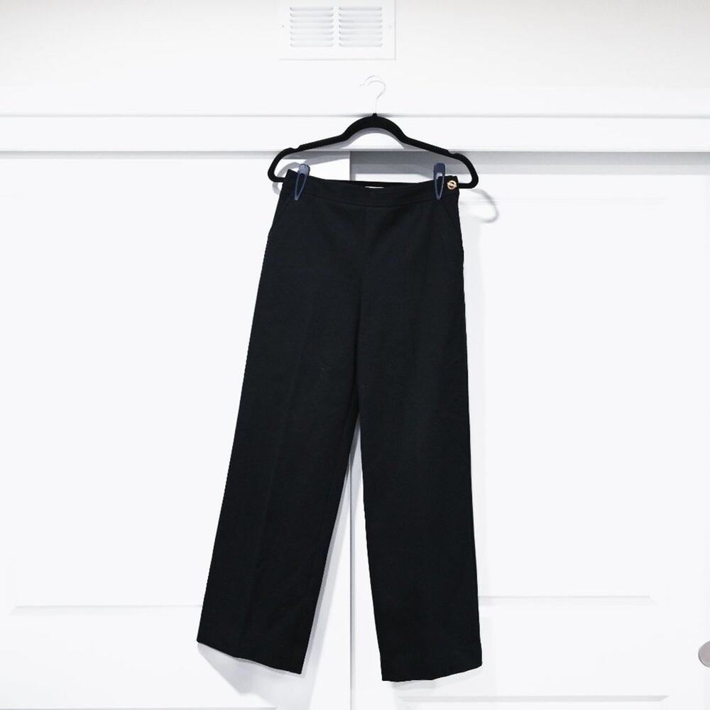St. JOHN Size 6 Black Trouser With Nautical Gold Button Detail | Size 6